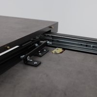 Кухонный стол Мамадома Leonel-130 раздвижной 130-165х85 (дымчатая керамика/черный) в Гомеле