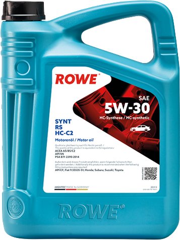 

Моторное масло ROWE Hightec Synt RS SAE 5W-30 HC-C2 5л [20113-0050-03]