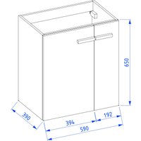  Lauter Комплект мебели для ванной Adri тумба, столешница, раковина (59 см, белый глянец)