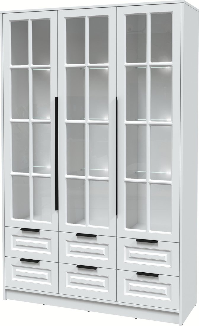 

Шкаф-витрина Интерлиния Концепт КТ-ШВ3 с подсветкой Деко (белый платинум/белый)