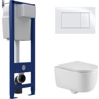 Унитаз подвесной Berges Wasserhaus Tornas Rimless + Atom 410 АТ-043331 (с кнопкой Atom белый)