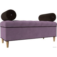 Банкетка Лига диванов Глория 113681 (микровельвет сиреневый/коричневый/коричневый)