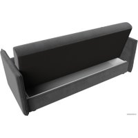 Диван Лига диванов Лига-018 117846 (велюр серый/подушки черный)
