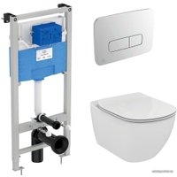 Инсталляция для унитаза Ideal Standard Tesi Aquablade + кнопка Olias M3 (хром) S0079R0123AA