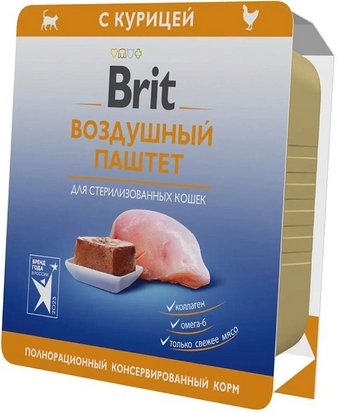 Консервированный корм для кошек Brit Premium с курицей для стерилизованных 100 г
