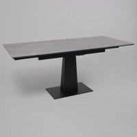 Кухонный стол Lepremo AV 2119 МДФ+керамика раздвижной 1200-1800x800 (серый матовый Larka Grey/черный)