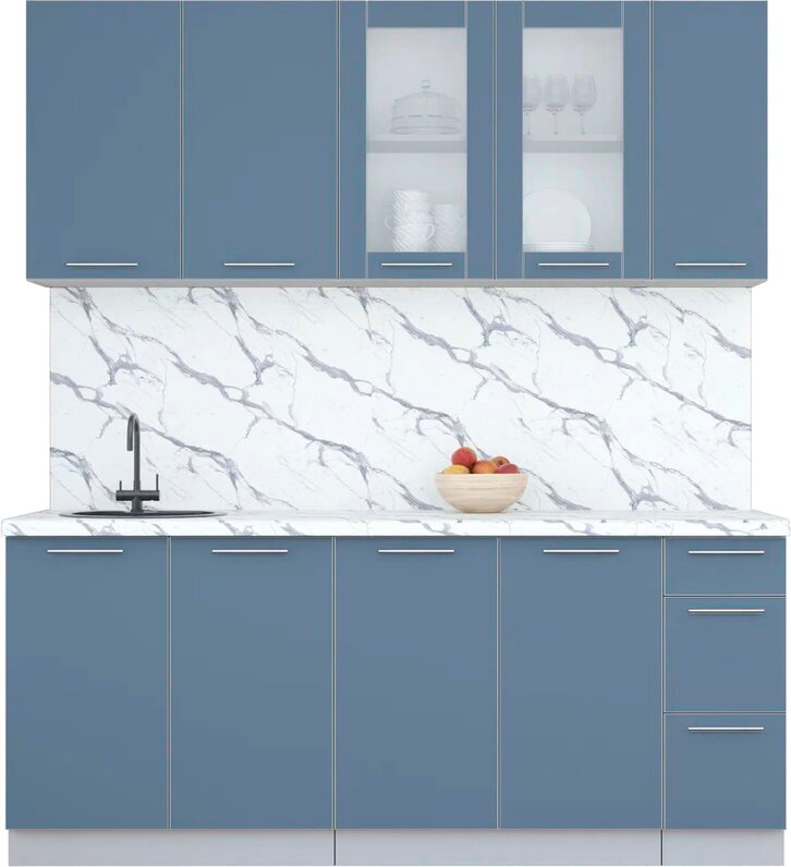 

Кухонный модуль Интерлиния Мила Пластик 1.9 Б (арктический/арктический/белый гранит)