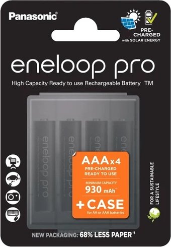 Аккумулятор Panasonic Eneloop Pro AAA BK-4HCDE/4CP+case (4 шт)