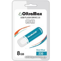 USB Flash OltraMax 230 8GB (бирюзовый) [OM-8GB-230-St Blue]