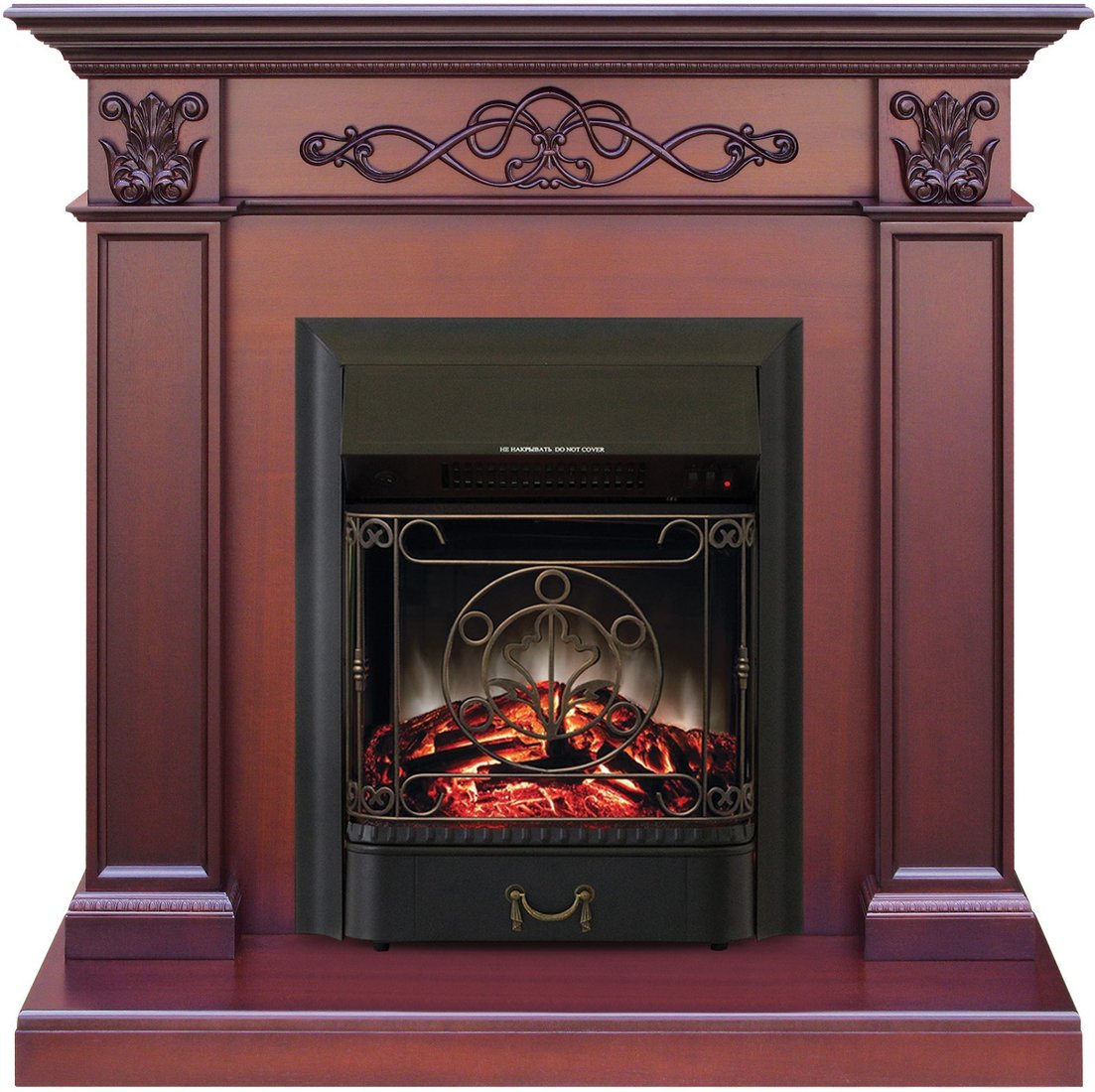 

Каминокомплект Smolcom Verona STD-ASP Majestic FX Black RB-STD3BLFX (махагон коричневый антик)