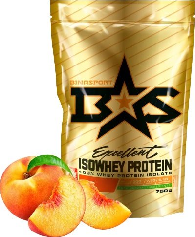 

Протеин сывороточный (изолят) Binasport Excellent Isowhey Protein (750г, персик)