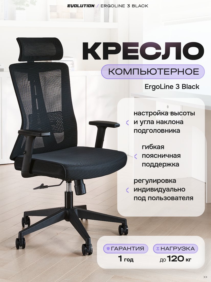 

Офисное кресло Evolution ErgoLine 3 (черный)