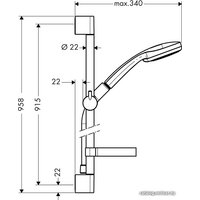 Душевой гарнитур  Hansgrohe Croma 100 Vario 27653000