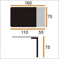 Кухонный стол Виста Аxен-2 70x110/160 (лайт бетон/муар черный)