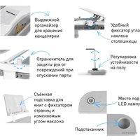 Парта Anatomica Avgusta + стул + выдвижной ящик + подставка (белый/серый)