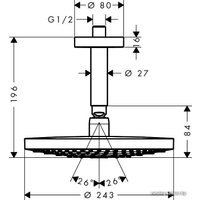 Верхний душ Hansgrohe Raindance Select S 240 2jet [26467000]