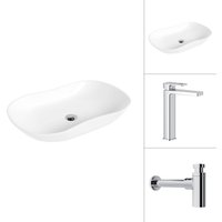 Умывальник Lauter 21570 + Cascade 21СК0655C с сифоном 21635CH (хром)