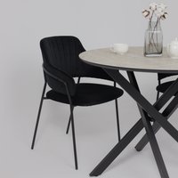 Кухонный стол Аврора Мехико 3Д D950 (мрамор светлый/черный матовый)