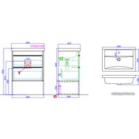  Aqwella Тумба Fargo 60 FRG0106DB с умывальником Фостер 4640021060773