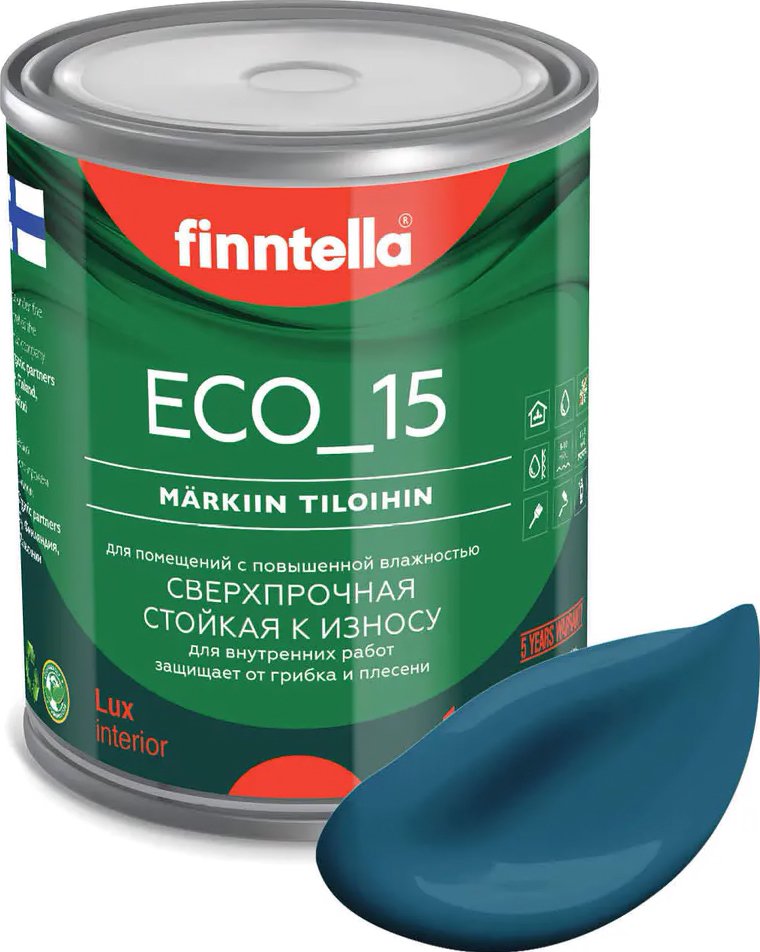 

Краска Finntella Eco 15 Myrsky F-10-1-1-FL011 0.9 л (бирюзовый)