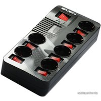 Сетевой фильтр SVEN Fort Pro 6 розеток, черный, 1.8 м