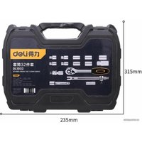 Набор трещотка с головками Deli DL1032 (32 предмета)