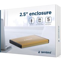 Бокс для накопителей 2.5" Gembird EE2-U3S-3-GL (золотистый)