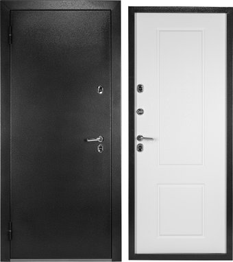 Металлическая дверь Guard Термо MG109 96x205 левая (черное серебро/белый ясень)