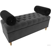 Банкетка Лига диванов Глория 113664 (велюр серый/черный/черный)