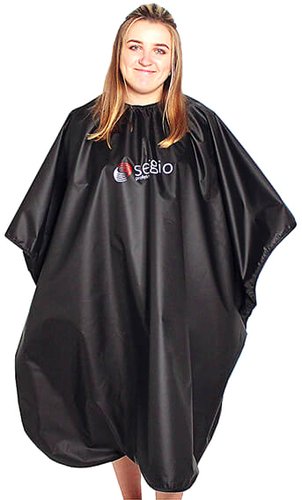 Пеньюар для клиента Sergio Professional На липучке с логотипом (черный)