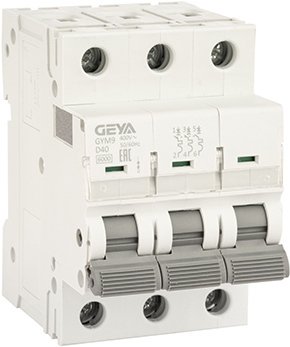 

Выключатель автоматический GEYA GYM9 3P 40А D 6кА GYM93P40D
