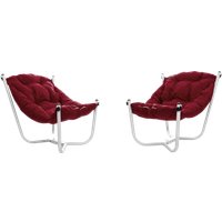 Кресло M-Group Чил 29360102 (2 шт, белый/бордовая подушка)