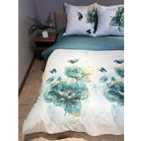 2-спальный комплект постельного белья Luxsonia Изумрудная роскошь 2сп с простыней на резинке ИВТ2409