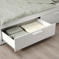 Кровать Ikea Бримнэс 200x80 (белый, осванг жесткий) 894.264.29