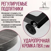 Кухонный стол Millwood Лофт Лондон раздвижной D110-150x110x76 (сосна пасадена/металл черный)