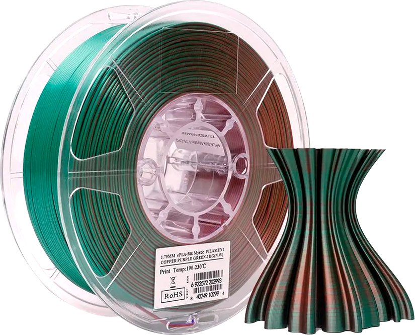 

Пластик eSUN Mystic Filament ePLA-SilkMystic-P175CPG1 (1.75мм, 1кг, медный/пурпурный/зеленый)