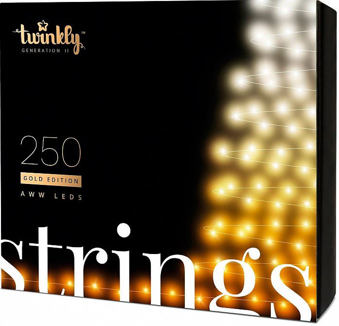 Светодиодная гирлянда Twinkly Strings Gold Edition 250 LED с Wi-Fi и Bluetooth