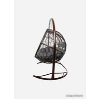 Подвесной диван M-Group Лежебока 11180209 (с коричневым ротангом/серая подушка)