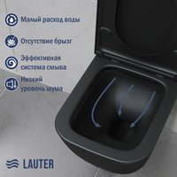 Унитаз подвесной Lauter Nuremberg 21811B + 21901002 (черный, с кнопкой 219704HD черный)