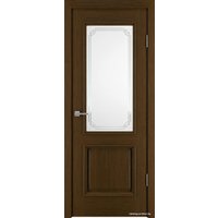 Межкомнатная дверь Юркас Шервуд-2 ДО 90x200 (орех/мателюкс матовое с фрез. №8)