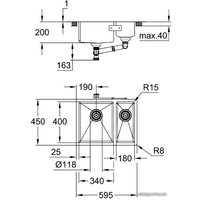 Кухонная мойка Grohe K700U 60-S 59.5/45 1.5 lh 31577SD1 (левая)