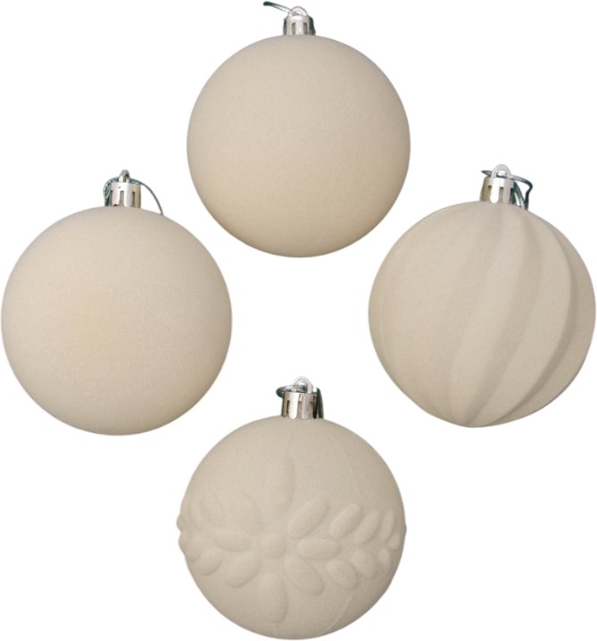 

Елочная игрушка Зимнее волшебство Бархатный зной 10514184 (4шт, белый)