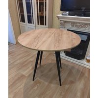 Кухонный стол ВВР Элип (дуб крафт золотой/черный конус, ЛДСП) в Бресте