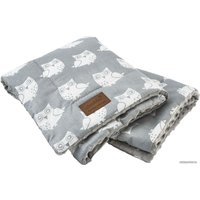 Плед Amarobaby Растем вместе Совята 95x85 (серый)