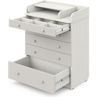 Детский комод Атон Мебель Maks ЛДСП 800/5 с органайзером (древесина белая/серый шелк)