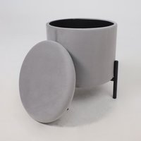 Пуфик AksHome Boot (серый велюр/черный)