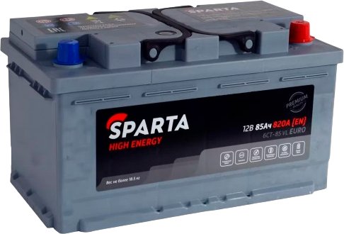 

Автомобильный аккумулятор Sparta High Energy 6СТ-85 Евро низкий (85 А·ч)