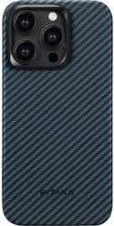 MagEZ Case 4 для iPhone 15 Pro Max (1500D twill, черный/синий)