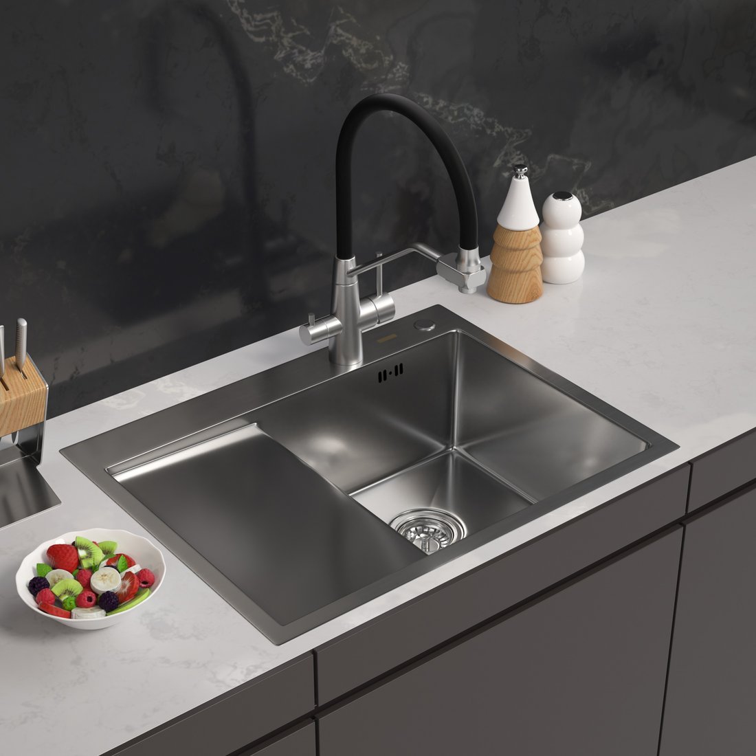 

Кухонная мойка ARFEKA ECO AR 650*500 R SATIN
