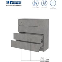 Комод Горизонт Нео 760 4 ящика (бетон)